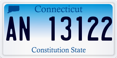 CT license plate AN13122