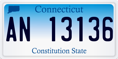 CT license plate AN13136