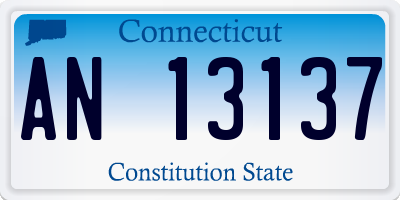 CT license plate AN13137