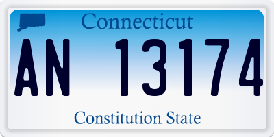 CT license plate AN13174