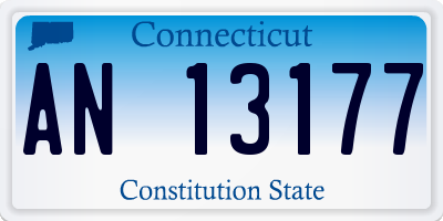CT license plate AN13177