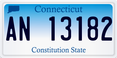 CT license plate AN13182