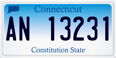 CT license plate AN13231