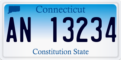 CT license plate AN13234