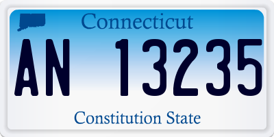 CT license plate AN13235