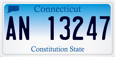 CT license plate AN13247