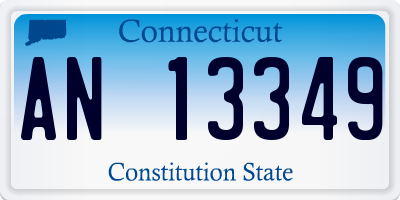 CT license plate AN13349