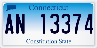 CT license plate AN13374