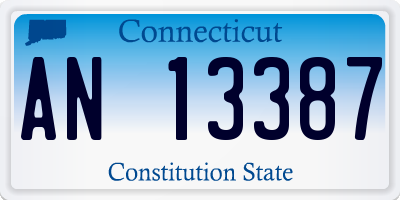 CT license plate AN13387