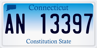 CT license plate AN13397