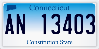 CT license plate AN13403