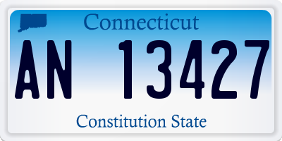 CT license plate AN13427