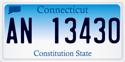 CT license plate AN13430