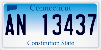CT license plate AN13437
