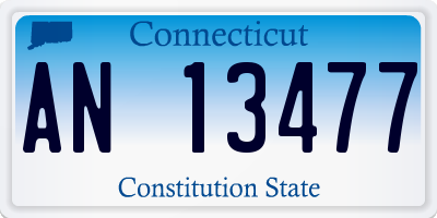 CT license plate AN13477