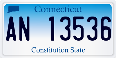CT license plate AN13536