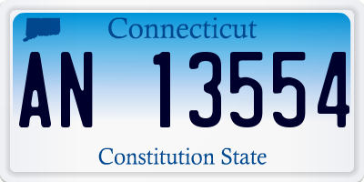 CT license plate AN13554