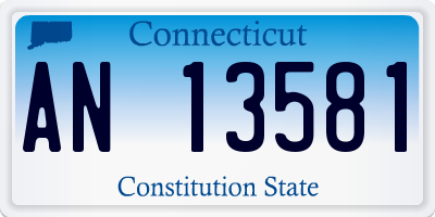 CT license plate AN13581