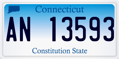 CT license plate AN13593