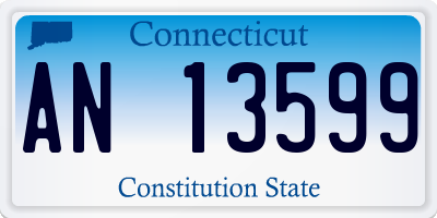 CT license plate AN13599