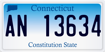 CT license plate AN13634