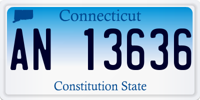CT license plate AN13636