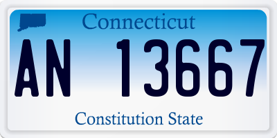 CT license plate AN13667
