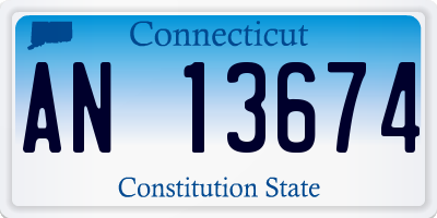 CT license plate AN13674