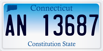 CT license plate AN13687