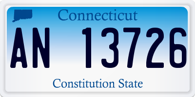 CT license plate AN13726