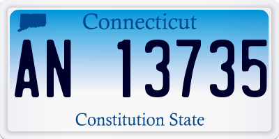 CT license plate AN13735