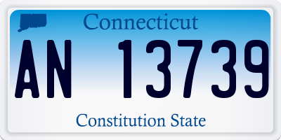 CT license plate AN13739