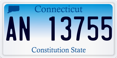 CT license plate AN13755