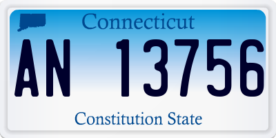 CT license plate AN13756