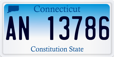CT license plate AN13786