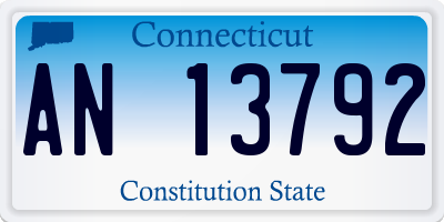 CT license plate AN13792