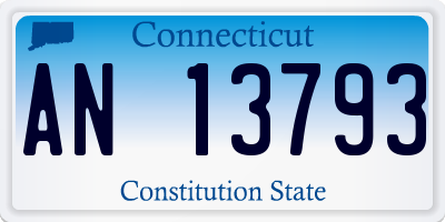 CT license plate AN13793