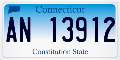 CT license plate AN13912