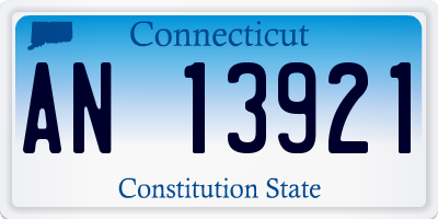CT license plate AN13921