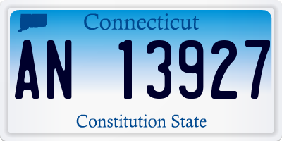 CT license plate AN13927