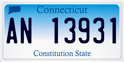 CT license plate AN13931