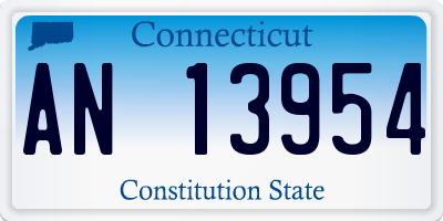 CT license plate AN13954