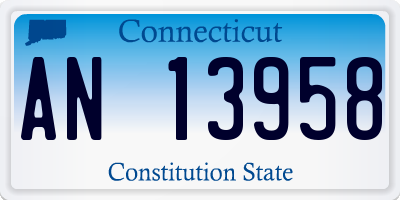 CT license plate AN13958
