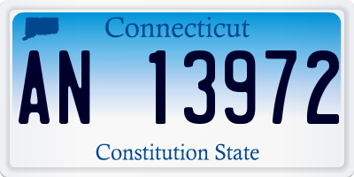 CT license plate AN13972