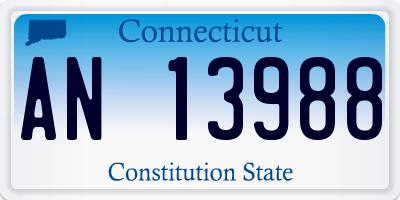 CT license plate AN13988