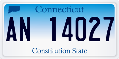 CT license plate AN14027