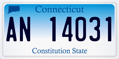CT license plate AN14031