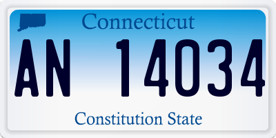 CT license plate AN14034