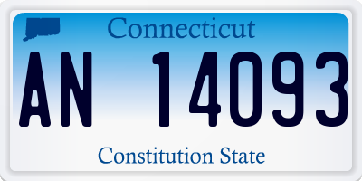 CT license plate AN14093