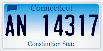 CT license plate AN14317